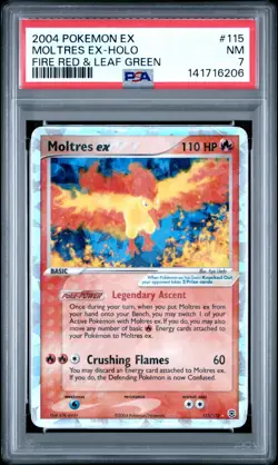 2004 POKEMON EX FIRE RED & LEAF GREEN #115 MOLTRES EX-HOLO PSA 7 - Image 1