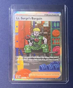 Pokemon Lt. Surge's Bargain Trainer Me01 Mega Evolution 185/132 Secret Rare Holo - Image 1