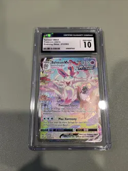 CGC 10 Sylveon VMAX Alternate Art Secret 212/203 SWSH07: Evolving Skies Pokemon - Image 1