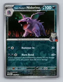 Team Rocket's Nidorino 118/182 Reverse Destined Rivals Pokemon Scarlet Violet - Image 1