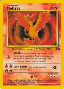 Pokemon TCG | Fossil | Moltres Non-Holo 27/62 | Unlimited | English | 27/62 - Image 1