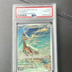 Pokemon TCG Skarmory 209/191 Sv08: Surging Sparks Illustration Rare Holo PSA 10 - Image 1