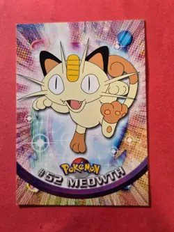1999 Topps Pokemon TV Animation Series 1 Red #52 Meowth, NF, cd1 - Image 1