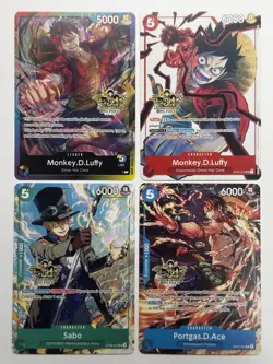 Monkey.D.Luffy ST01-012 3rd Anniversary Tournament 3 Brothers Complete Set NM - Image 1