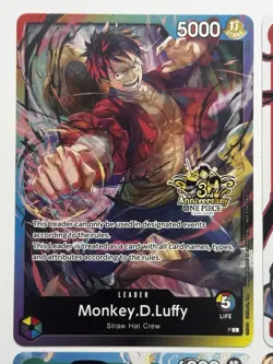 Monkey.D.Luffy ST01-012 3rd Anniversary Tournament 3 Brothers Complete Set NM - Image 2