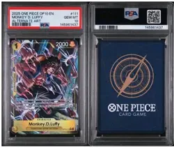 2025 ONE PIECE OP10-ROYAL BLOOD ALTERNATE ART #111 MONKEY D. LUFFY PSA 10 - Image 2