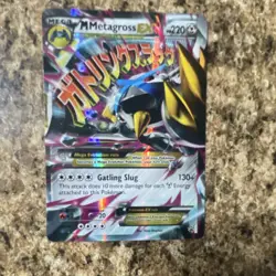 Pokemon TCG M Metagross EX Mega Evolution Holo Metal Type 220 HP Card Stock - Image 1