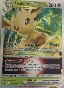 Leafeon V STAR Full Art Holo Pokemon Card (SWSH195) Pokemon TCG - Image 1