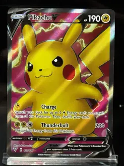 Pokemon Pikachu V Full Art Ultra Rare Holo 170/185 Vivid Voltage 190 HP Card - Image 1