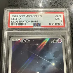 Pokemon TCG Cleffa Obsidian Flames Illustration Card 202/197 PSA 9 - Image 2