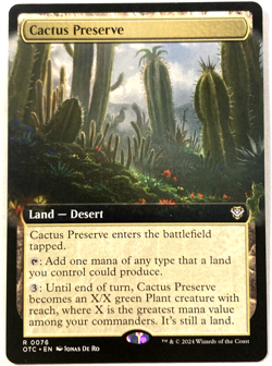 MTG Cactus Preserve EXTENDED ART Outlaws of Thunder Junction Commander 76 NM - Image 1