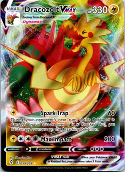 Dracozolt VMAX 059/203 SWSH07: Evolving Skies Pokemon - Ultra Rare NM Holo - Image 1