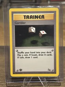 Pokemon 1st Edition Gambler Trainer 60/62 Base Set NM Vintage WOTC - Image 1