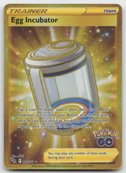 Egg Incubator (Secret) Gold Rare Holofoil Pokemon GO 087/078 NM - Image 1