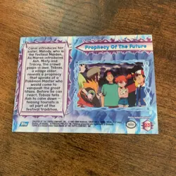Pokemon Topps Blue Logo The Movie 2000 1st Print #23 Prophecy Of The Future LP - Image 2