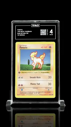 1st Edition Ponyta 1999 WOTC Pokemon Base Set #60/102 Shadowless TAG 4 VG/EX - Image 4