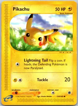 Pikachu 124/165 Expedition Base Set - 2002 Pokemon Vintage Regular MP - Image 1