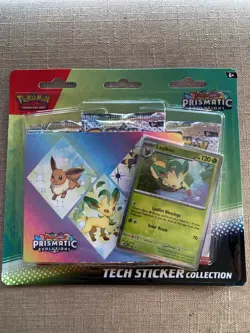 Prismatic Evolutions 3 Pack Blister Tech Sticker Collection Pokemon New Sealed - Image 1