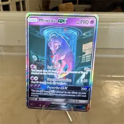 Pokemon Mewtwo GX Full Art Holo Shining Legends 78/73 GX 190HP Shiny Holo Rare - Image 1