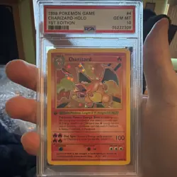 Pokemon Charizard 004/102 Base Set Shadowless 1st Edition Holo PSA 10 120 HP - Image 1