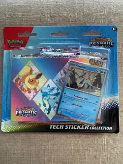 Pokemon TCG Prismatic Evolutions Tech Sticker Collection Glaceon 3 Pack Sealed - Image 1