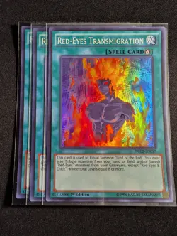 Yugioh - 3x Red-Eyes Transmigration DRL2-EN017 1st Super Rare NM - Image 1