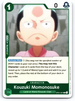 Kouzuki Momonosuke OP01-041 Romance Dawn One Piece TCG - English NM R Foil - Image 1
