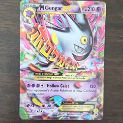 Pokemon M Gengar EX Mega Full Art Promo Holo Card XY166 XY 210HP - Image 1