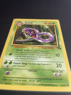 Pokemon Arbok 31/62 Fossil Regular Unlimited Uncommon English 1999 Card - Image 2
