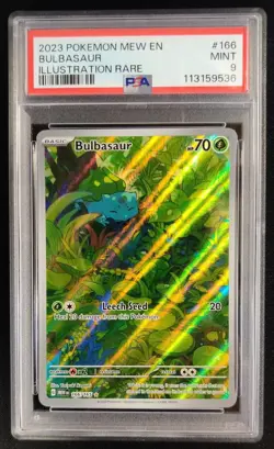 PSA 9 Bulbasaur 166/165 Illustration Rare Scarlet Violet 151 Pokemon Graded Card - Image 1