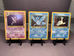 Pokemon TCG Fossil Set Holo Rare Lot of 3 Cards VTG 1999 WOTC - Image 1