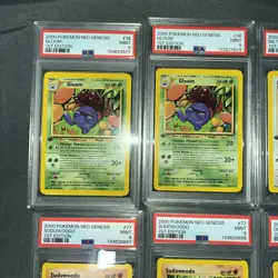 12 Pokemon Cards - Neo Genesis 1st Edition PSA 9 Lot - Commons / Pack Fresh Mint - Image 4