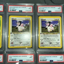 12 Pokemon Cards - Neo Genesis 1st Edition PSA 9 Lot - Commons / Pack Fresh Mint - Image 5