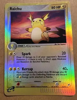 POKEMON EX TEAM MAGMA VS TEAM AQUA RAICHU REVERSE HOLO CARD 13/95 LP - Image 1