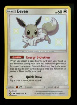 Eevee SV41/SV94 Hidden Fates 2019 SHINY Vault Holo Rare Pokemon Card TCG - Image 1