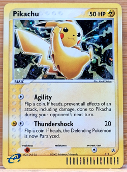 Pokemon Pikachu TCG Black Star Promo Holo Card #012 2003 - Image 1