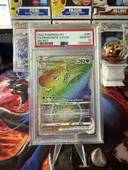 Pokemon GO Dragonite VSTAR Secret Rainbow Full Art Card PSA 10 081/078 - Image 1