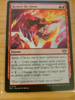 MTG Return the Favor 0142 Outlaws of Thunder Junction M/NM Free UK P&P - Image 1