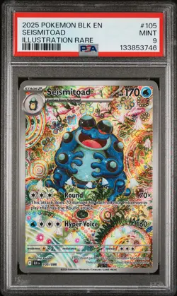 2025 POKEMON BLK EN-BLACK BOLT ILLUSTRATION RARE #105 SEISMITOAD PSA 9 - Image 1