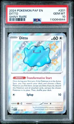 PSA 10 DITTO #201 2024 POKEMON PAF EN-PALDEAN FATES SHINY RARE - Image 1