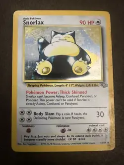 1999 Pokemon Jungle Snorlax Holo 11/64 Rare Vintage WOTC - Moderately Played - Image 1