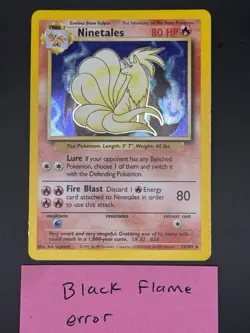 Ninetales - Black Flame Holo 12/102 Base Set Pokemon TCG LP - Image 1