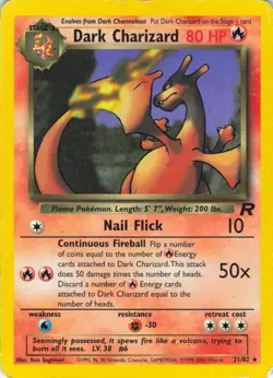 Pokemon Dark Charizard 21/82 Non-Holo Rare Unlimited Team Rocket 21/82 - Image 1