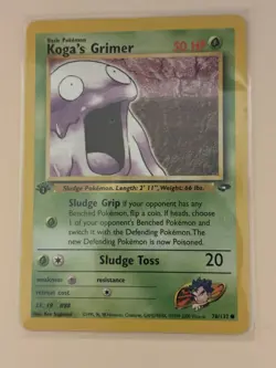 Pokemon TCG Koga's Grimer 1st Edition Gym Challenge Common 78/132 Basic 50 HP - Image 1
