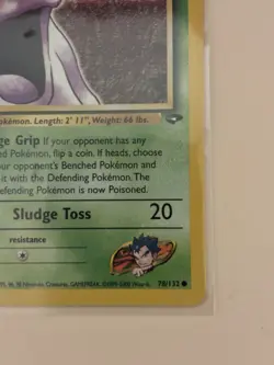 Pokemon TCG Koga's Grimer 1st Edition Gym Challenge Common 78/132 Basic 50 HP - Image 3