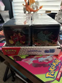 Pokemon TCG: Stacking Tins 2025 Factory Sealed 6 Tin Box With Store Display Case - Image 2