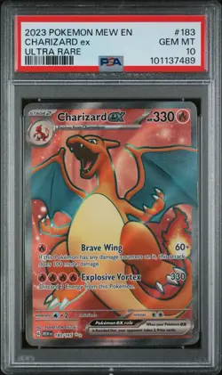 Pokemon Charizard ex Ultra Rare Holo 183/165 Scarlet & Violet 151 PSA 10 - Image 1