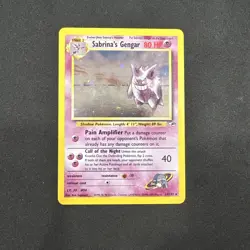 Pokemon TCG English NM Sabrina’s Gengar 14/132 Gym Heroes Holo Rare WOTC Swirl - Image 1
