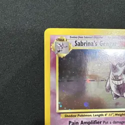 Pokemon TCG English NM Sabrina’s Gengar 14/132 Gym Heroes Holo Rare WOTC Swirl - Image 2