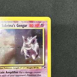 Pokemon TCG English NM Sabrina’s Gengar 14/132 Gym Heroes Holo Rare WOTC Swirl - Image 3